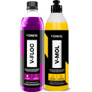 Kit Shampoo Automotivo Sujeira Pesada V-floc 500 ml, V-mol 500 ml Vonixx